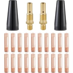 مجموعة مسدس لحام MIG مكونة من 24 قطعة من فوهة التدفق الأساسية بدون غاز مقاس 0.035 بوصة ملحقات بديلة لموزع الفوهة المتوافقة مع لينكولن وإيستوود والمزيد .035 بوصة (0.9 مم) in Kuwait