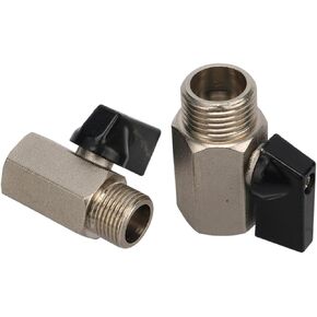 1/8" 1/4" 3/8" 1/2" Male to Female Threaded Mini Brass Ball Valve Garden Irrigation System Water Control Switch Adapter 2Pcs(1/8"-Silver) in Kuwait