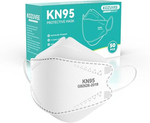 KN95 Face Masks Black for Adults, Individually Wrapped, Breathable Disposable KN95 Mask with Elastic Ear Loop in Saudi Arabia
