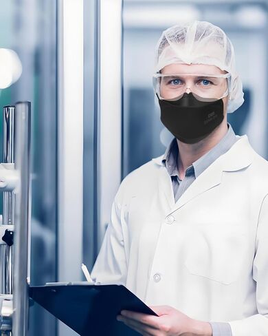 KN95 Face Masks Black for Adults, Individually Wrapped, Breathable Disposable KN95 Mask with Elastic Ear Loop in Saudi Arabia