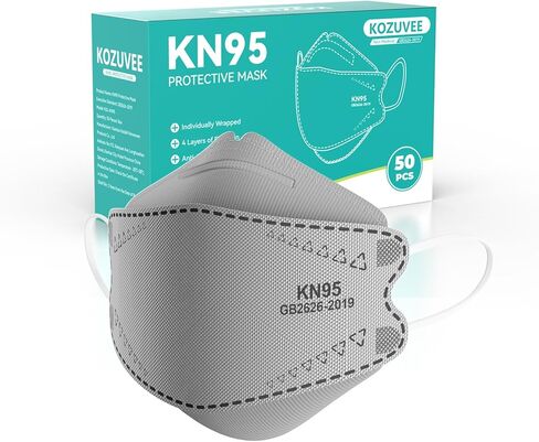 KN95 Face Masks Black for Adults, Individually Wrapped, Breathable Disposable KN95 Mask with Elastic Ear Loop in Saudi Arabia