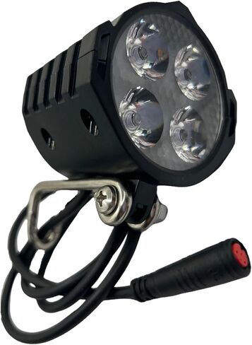 مصباح أمامي LED من Ebike 2 دبوس أنثى موصل مقاوم للماء فائق السطوع 12 وات 300 لوكس عالي السطوع ليلاً لركوب الخيل ضوء أمامي للدراجة الجبلية 48 فولت 36 فولت، دراجة قابلة للطي وسكوتر إلكتروني in Saudi Arabia