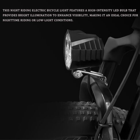 مصباح أمامي LED من Ebike 2 دبوس أنثى موصل مقاوم للماء فائق السطوع 12 وات 300 لوكس عالي السطوع ليلاً لركوب الخيل ضوء أمامي للدراجة الجبلية 48 فولت 36 فولت، دراجة قابلة للطي وسكوتر إلكتروني in Saudi Arabia