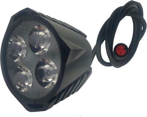 مصباح أمامي LED من Ebike 2 دبوس أنثى موصل مقاوم للماء فائق السطوع 12 وات 300 لوكس عالي السطوع ليلاً لركوب الخيل ضوء أمامي للدراجة الجبلية 48 فولت 36 فولت، دراجة قابلة للطي وسكوتر إلكتروني in Saudi Arabia