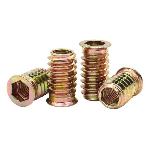 10/50Pcs M6 M8 M10 Zinc Alloy Iron Inside Carbon Steel Thread for Wood Furniture Nut Hex Socket Drive Insert Nuts(10pcs,M8x17mm) in Saudi Arabia