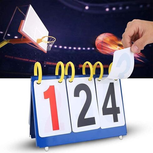 Scoreboard Digit Flip Sports Scoreboard Portable Score Conuter for Tennis Basketball,27.00 * 23.00 * 6.00 in Saudi Arabia