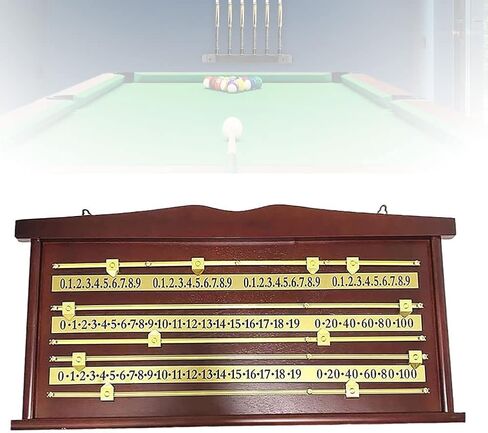 Scoreboard Wooden Billiard - Wall-Mounted Score Keeper Recorder for 2-4 Players Home Club Supplies - 70 * 35cm Billiard Accessories in Kuwait