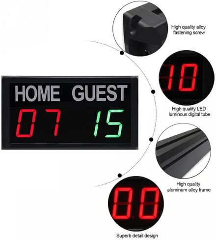Electronic Digital Scoreboard with Remote Control, Portable Score Keeper for Games Basketball/Volleyball/Football/Badminton/Ping Pong in Kuwait