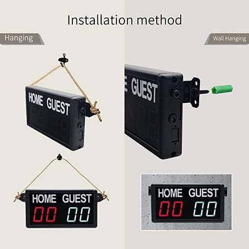 Electronic Digital Scoreboard with Remote Control, Portable Score Keeper for Games Basketball/Volleyball/Football/Badminton/Ping Pong in Kuwait