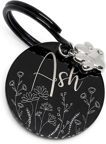 Super Customizable Pet Tags ID for Cats & Dogs | Cat tag: Durable Stainless Steel. Custom Engraved Dog Tags for Collars, Harnesses & Leashes | Many Fonts & Design (Champagne, Round) in Saudi Arabia
