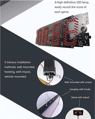 لوحة نتائج رقمية LED، رقمية فائقة الوضوح، رقمية فائقة الوضوح، مع جهاز تحكم عن بعد، سهلة الاستخدام، للعبة كرة السلة وكرة القدم in Kuwait