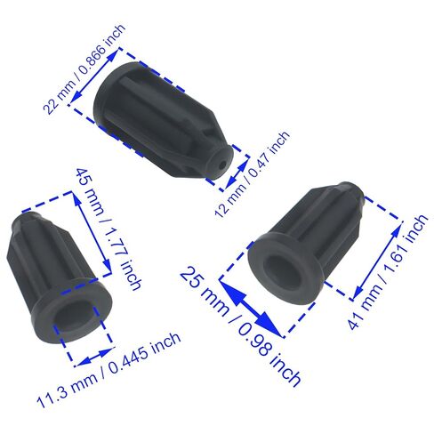 15 PCS Caster Socket Plastic 7/16" Round Chair Caster Wheel Stem Insert (Black) in Saudi Arabia