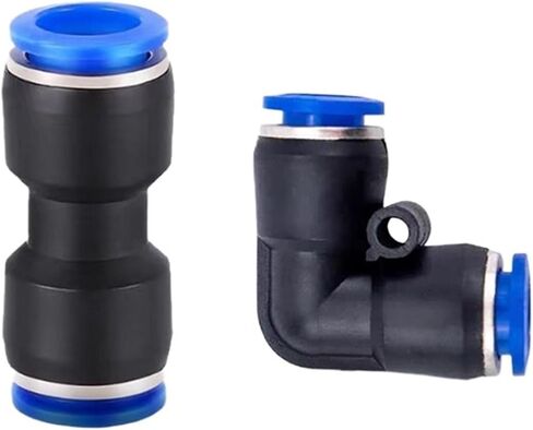 Pneumatic Component PU8 Straight-through PV10 Right-angle Elbow Gas Pipe Joint Quick Insertion Butt Blue Plastic PG6-4 2Pcs(Bluehatpv-4) in Kuwait