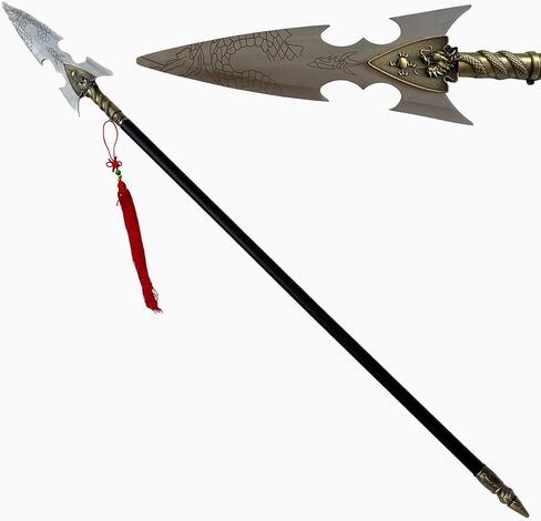 SV Warrior Spear سلاح صيني تقليدي سلاح قديم من الفولاذ المقاوم للصدأ مقاس 55.4 بوصة، مناسب للعرض أو التجميع in Kuwait