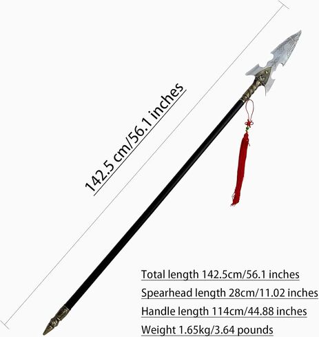 SV Warrior Spear سلاح صيني تقليدي سلاح قديم من الفولاذ المقاوم للصدأ مقاس 55.4 بوصة، مناسب للعرض أو التجميع in Kuwait