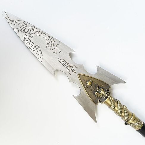 SV Warrior Spear سلاح صيني تقليدي سلاح قديم من الفولاذ المقاوم للصدأ مقاس 55.4 بوصة، مناسب للعرض أو التجميع in Kuwait