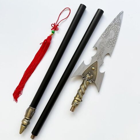 SV Warrior Spear سلاح صيني تقليدي سلاح قديم من الفولاذ المقاوم للصدأ مقاس 55.4 بوصة، مناسب للعرض أو التجميع in Kuwait