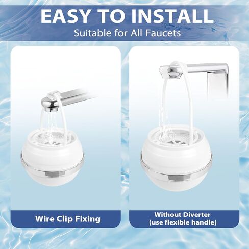 فلتر حمام، فلتر مياه حمام 8 مراحل، فلتر حمام للحوض لإزالة الرصاص والكلور والفلورايد، 2500 جالون من الترشيح، منعم المياه، خالي من مادة BPA in Kuwait