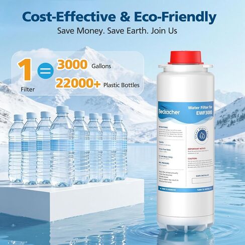 فلتر بديل متوافق مع محطات تعبئة الزجاجات Elkay 51300C EWF3000 وElkay EZH2O، بديل لـ EWF3000، ERF750، 51299C، 55898C، سعة 3000 جالون (مع شريحة - عبوة واحدة) in Kuwait