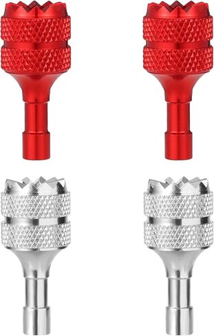 4pcs Drone Controller Sticks, Aluminum Drone Control Joystick Detachable Thumb Rocker Replacement Compatible with DJI Mini 3 Pro DJI RC Smart Controller Accessories (Silver, Red) in Saudi Arabia