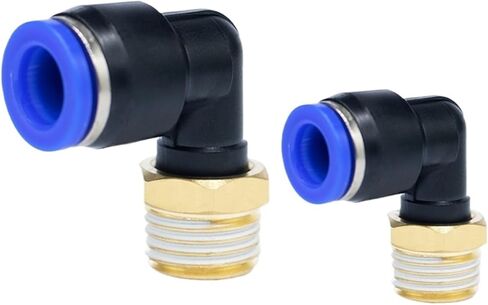 موصل سريع هوائي أزرق خيط خارجي زاوية قائمة على شكل حرف L كوع Pl8-02/أنبوب هواء مقابس 90 درجة قطعتان (BluePL8-02) in Kuwait