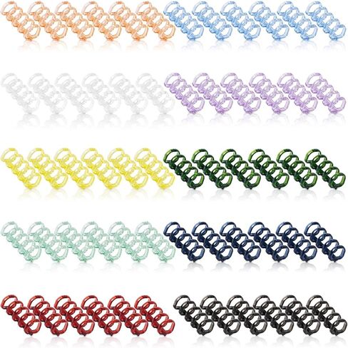60 Pcs 5 Ring Colorful Plastic Loose Leaf Binder Rings, Binding Spines, Spiral Book Binder Coils, Split Binder Rings for Notebook File Making (Colorful) in Saudi Arabia