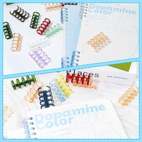 60 Pcs 5 Ring Colorful Plastic Loose Leaf Binder Rings, Binding Spines, Spiral Book Binder Coils, Split Binder Rings for Notebook File Making (Colorful) in Saudi Arabia