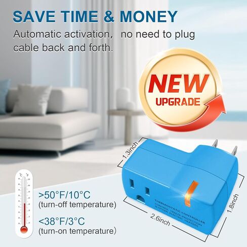 1 PC Upgraded Thermostat Outlet for Greenhouse and Well House Heater YeloDeer, Auto On 38 °F/Off 50 °F for Heater Pond De-icers Farm RV in Saudi Arabia