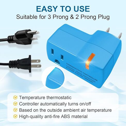 1 PC Upgraded Thermostat Outlet for Greenhouse and Well House Heater YeloDeer, Auto On 38 °F/Off 50 °F for Heater Pond De-icers Farm RV in Saudi Arabia