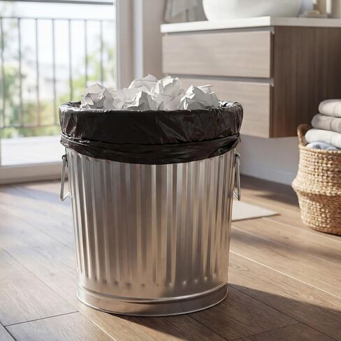 Lounsweer 3 Pack 7 Gallon Galvanized Trash Can with Lid, Equipped with Two Handles for Carrying, Small Metal Trash Can with Lid for Backyard, Lawn, Garden and Yard, Livestock Food, Charcoal, Ice Melt in Saudi Arabia