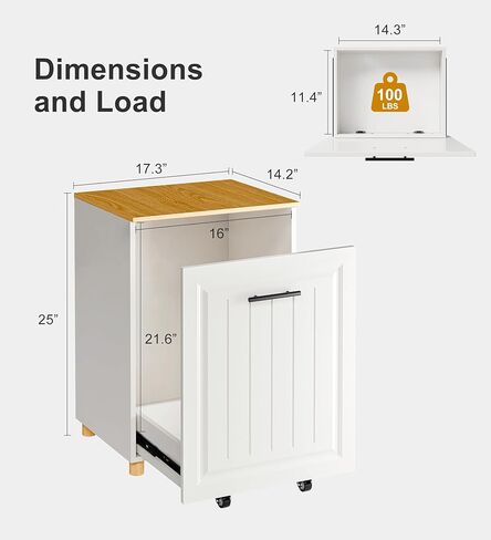 خزانة سلة المهملات القابلة للسحب من ZIFTY بسعة 10 جالون، سلة نفايات المطبخ المخفية المقاومة للحيوانات الأليفة، خزانة قمامة خشبية قائمة بذاتها وخزانة إعادة التدوير للمطبخ وغرفة الغسيل وغرفة المعيشة in Kuwait