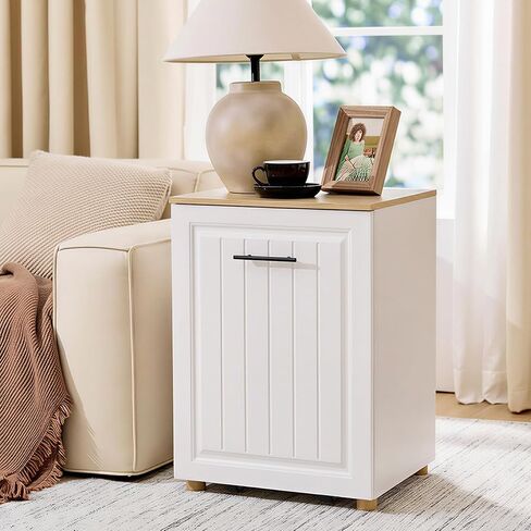 خزانة سلة المهملات القابلة للسحب من ZIFTY بسعة 10 جالون، سلة نفايات المطبخ المخفية المقاومة للحيوانات الأليفة، خزانة قمامة خشبية قائمة بذاتها وخزانة إعادة التدوير للمطبخ وغرفة الغسيل وغرفة المعيشة in Kuwait