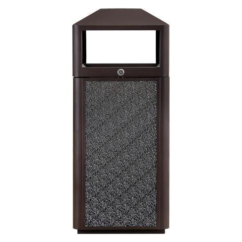 Square Waste Container with Dome Lid | Commercial Outdoor Garbage and Trash Container,Coffee 15 Gallon in Kuwait