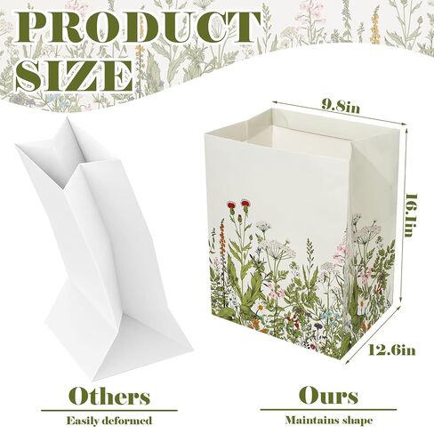 Whaline 3 Pack Wildflower Disposable Trash Cans Vintage Floral Portable Cardboard Garbage Bin with 15 White Trash Bags for Spring Home Kitchen Party in Saudi Arabia