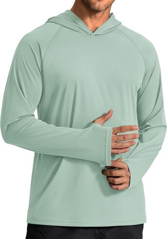 COOFANDY Men's SPF 50+ Sun Shirts Long Sleeve Rash Guard Thin Summer Hoodie Sun Protection Fishing Shirt with Thumbhole in Saudi Arabia