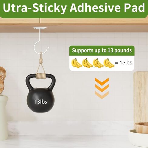 1Pcs White Self-Adhesive Banana Hook, Grape Hook, Kitchen Fruit Hooks, Banana Hanger, Keep Bananas Fresh Under The Cabinet, with Magnetic Absorption Storage Perfect Design in Saudi Arabia