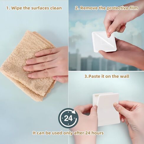 6 قطع مشابك كبيرة ذاتية اللصق، شماعة نسيج، مشابك نسيج حائط، حامل مناشف لاصق بدون حفر، مشبك منشفة للحمام والمطبخ والمنزل والمكتب والفندق، أبيض in Kuwait