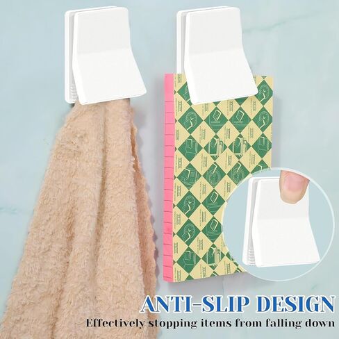 6 قطع مشابك كبيرة ذاتية اللصق، شماعة نسيج، مشابك نسيج حائط، حامل مناشف لاصق بدون حفر، مشبك منشفة للحمام والمطبخ والمنزل والمكتب والفندق، أبيض in Kuwait