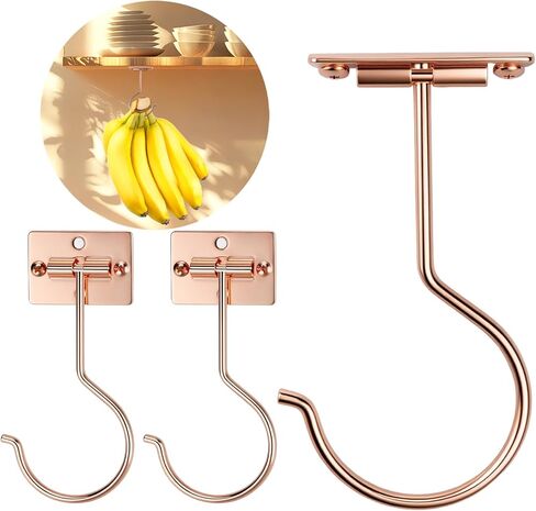1Pcs White Self-Adhesive Banana Hook, Grape Hook, Kitchen Fruit Hooks, Banana Hanger, Keep Bananas Fresh Under The Cabinet, with Magnetic Absorption Storage Perfect Design in Saudi Arabia