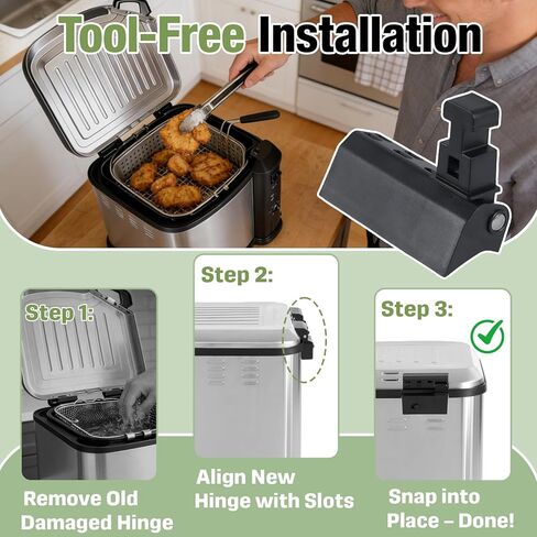 مجموعة مفصلات غطاء بديلة مكونة من مجموعة واحدة للمقلاة التركية الكهربائية Masterbuilt 10L/8L XL، موصل غطاء متين متوافق مع موديلات المقلاة Masterbuilt MB20012420، MB20010326 in Kuwait