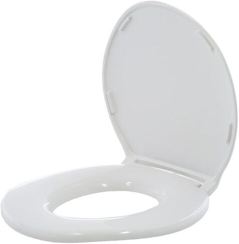 Big John Products 6W Big John 6-W Oversized Seat with Cover – for Round Or Elongated Toilet Bowls – Weight Capacity 800 Pounds – White, Large in Saudi Arabia