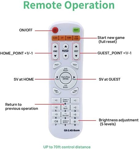 Score Keeper for Games Ping Pong/Badminton/Basketball/Football/Volleyball, Portable Digital Scoreboard with Remote Control in Kuwait