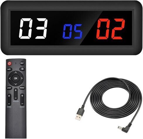 Electronic Scoreboard, Portable LED Digital Score Keeper, Digital Scoreboard for Basketball Ping Pong Volleyball Sport,Red Blue Red in Kuwait