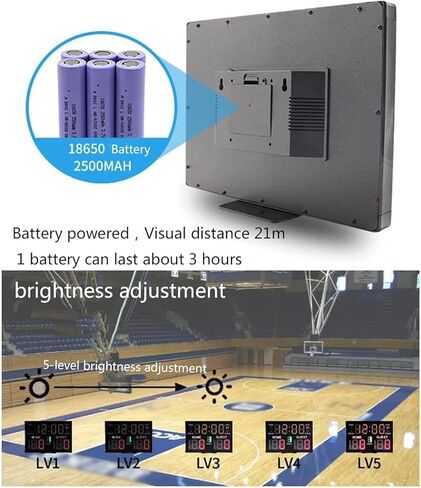 Electronic Scoreboard, Electronic Basketball Scoreboard, Scoring Clock Scorer, Suitable for Indoor Basketball Games in Kuwait