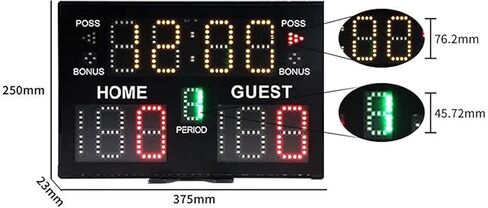 Electronic Scoreboard, Electronic Basketball Scoreboard, Scoring Clock Scorer, Suitable for Indoor Basketball Games in Kuwait
