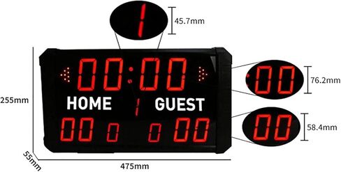 لوحة استبدال كرة القدم LED لوحة نتائج كرة السلة LED، لعبة كرة العد التنازلي الإلكترونية 24 ثانية، لوحة بديلة محمولة للتصويب 14/24 ثانية in Kuwait