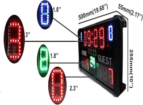 LED Digital Scoreboard Electronic Scoreboard, for Ball Game Wall-Mount Digital Scoreboard, with Wireless Remote Control in Kuwait