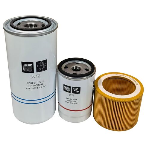 طقم فلتر 2901091900 (1622087100+1513033701+1613900100) متوافق مع طقم استبدال فلتر ضاغط الهواء 2901-0919-00 in Kuwait