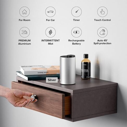 Airversa Waterless Essential Oil Diffuser for Home, Rechargeable and Portable Scent Diffuser with 3 Countdown Timers & Mist Levels for Car Room Studio Office, Scenta Lux Premium Metal Gold in Kuwait