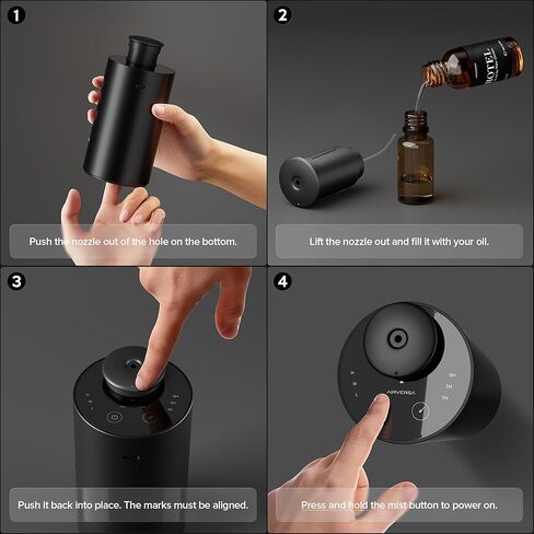 Airversa Waterless Essential Oil Diffuser for Home, Rechargeable and Portable Scent Diffuser with 3 Countdown Timers & Mist Levels for Car Room Studio Office, Scenta Lux Premium Metal Gold in Kuwait